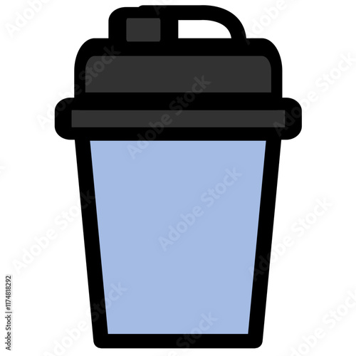 Fitness shaker to mix supplements and protein powder - Flat icon symbol