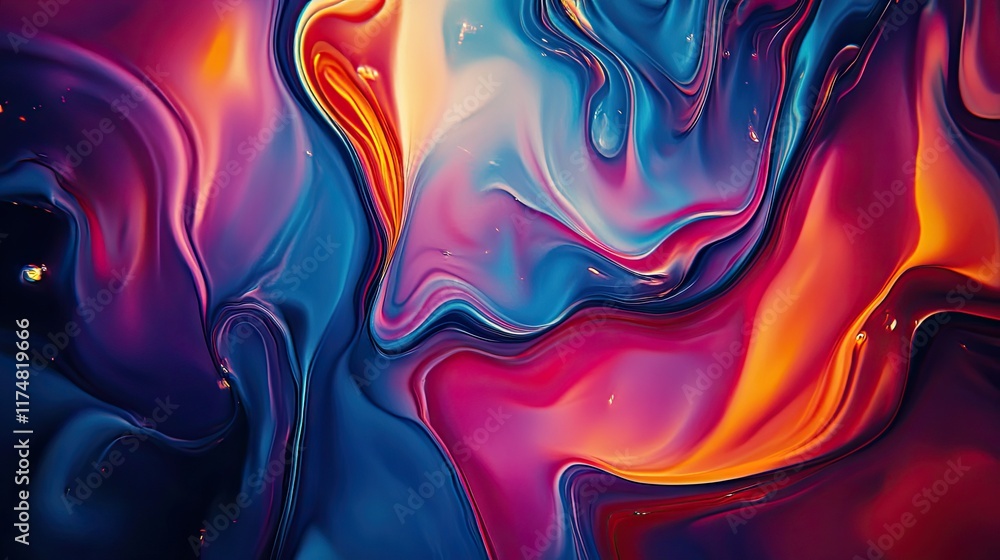 Obraz premium Abstract Swirling Liquid Colors Paint Design