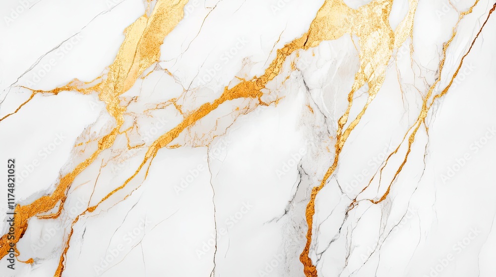 Obraz premium White Marble Texture With Golden Veins Design