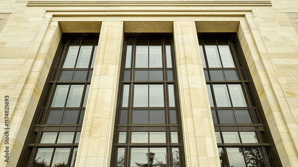 Federal Reserve building facade standing strong and secure, symbolizing economic stability and the central role of financial institutions in modern society. Federal Reserve building facade standing strong and secure, symbolizing economic stability and the central role of financial institutions in modern society.