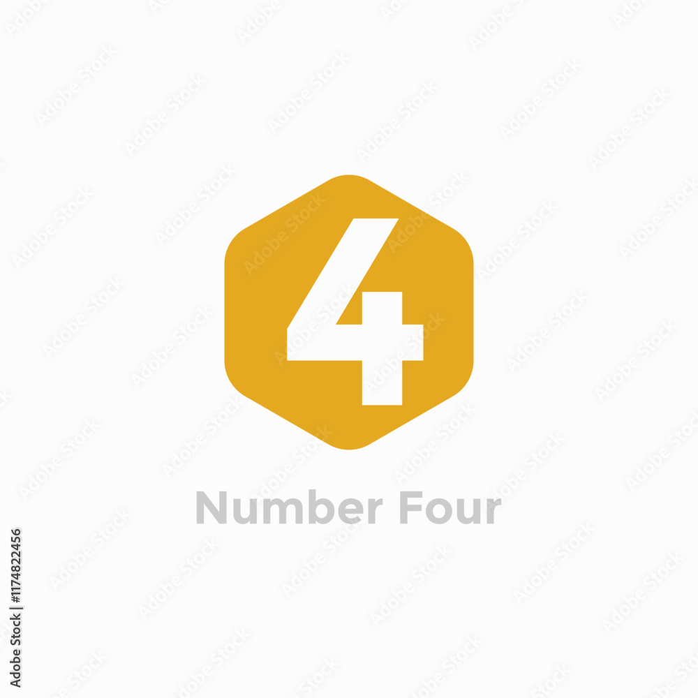 Obraz premium Number Four, 4 icon template