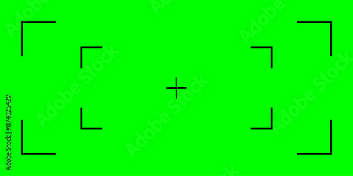 Green chroma background with motion tracking crosses. Vector template for chromakey video projects. Ideal for film and studio production.