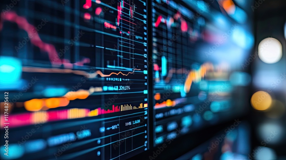 Financial Data Displays Stock Market Graphs And Charts Financial Data Displays Stock Market Graphs And Charts