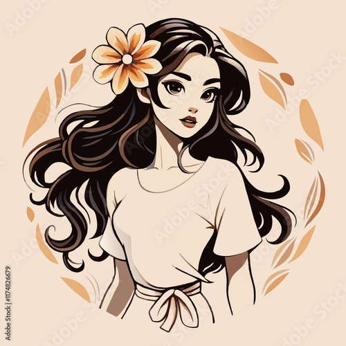 woman with flower