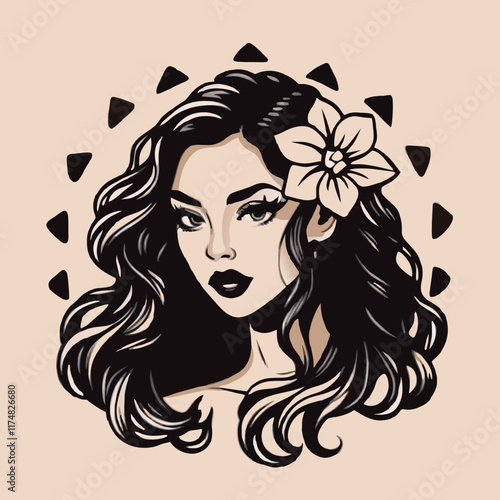 woman with flower