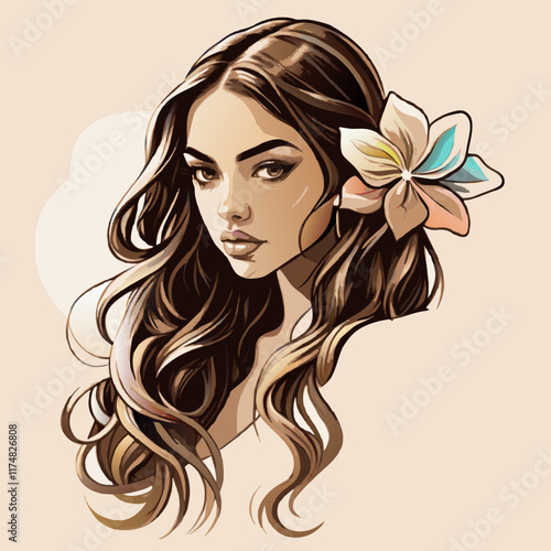woman with flower