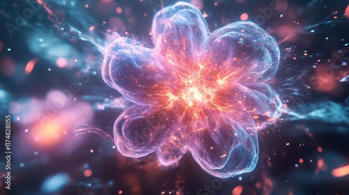 Wallpaper Mural Abstract flower with glowing light, energy, and particles. Torontodigital.ca