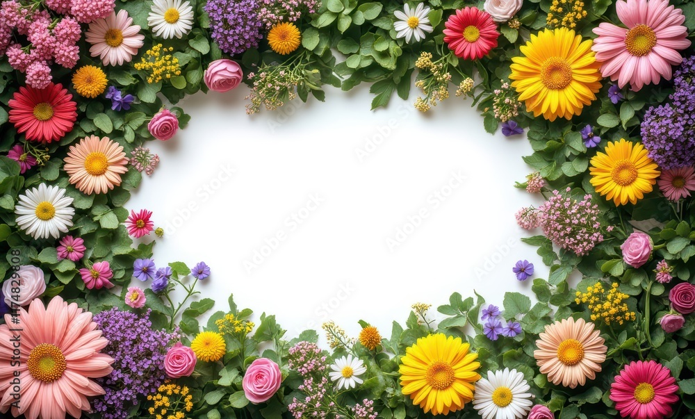 Colorful flower arrangement with greenery Colorful flower arrangement with greenery