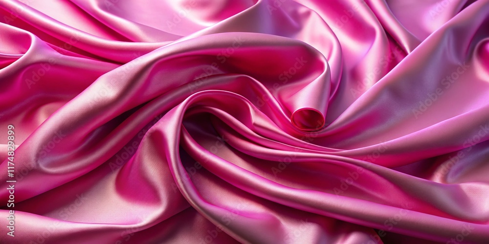 Fototapeta premium Elegant Pink Silk Satin Fabric Texture Background - Luxurious Soft Drape