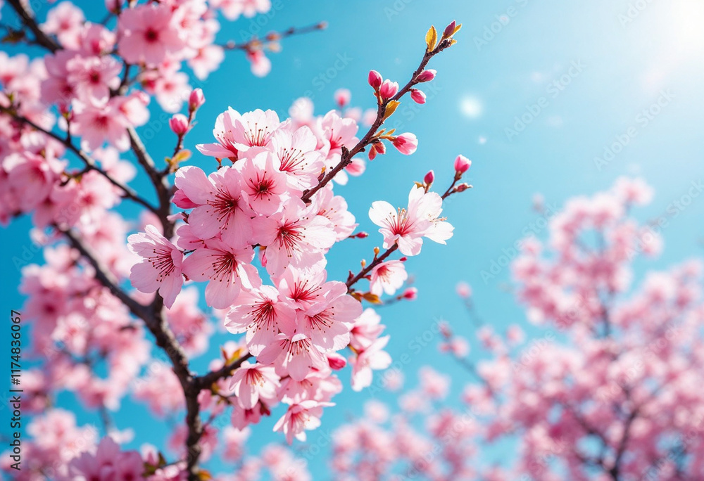 Sakura Branch Against Bright Spring Sky Sakura Branch Against Bright Spring Sky