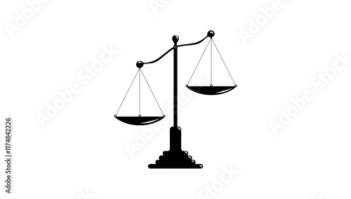 imbalanced scales, black isolated silhouette
