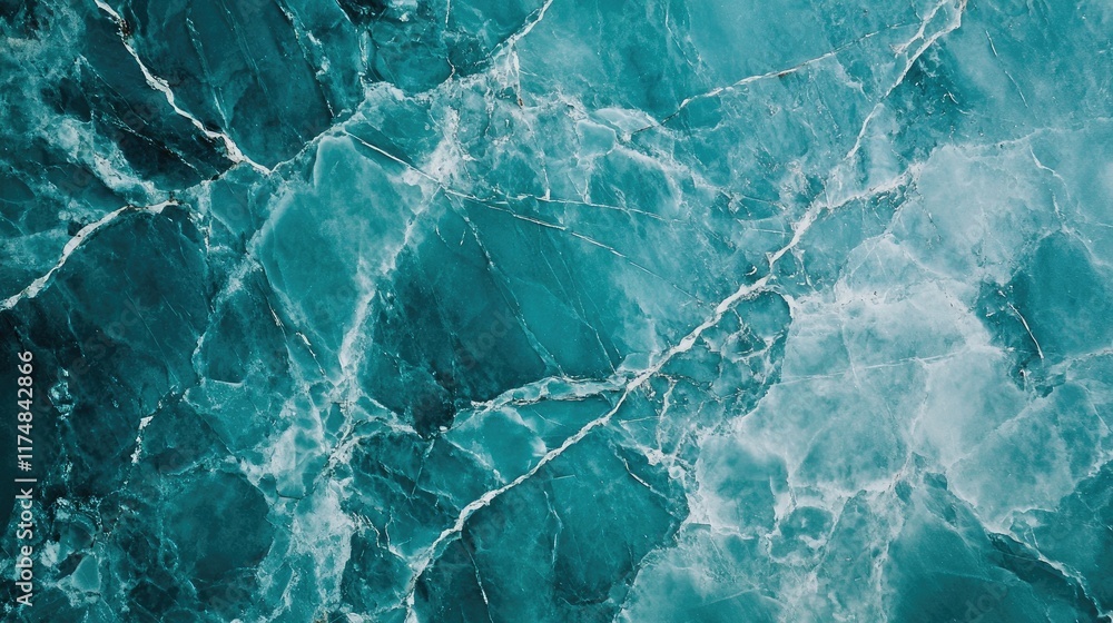 Obraz premium Teal Marble Texture Background Swirling Veins
