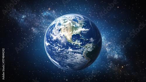 Fototapeta Naklejka Na Ścianę i Meble -  Our Blue Planet: A Stunning View of Earth from Space