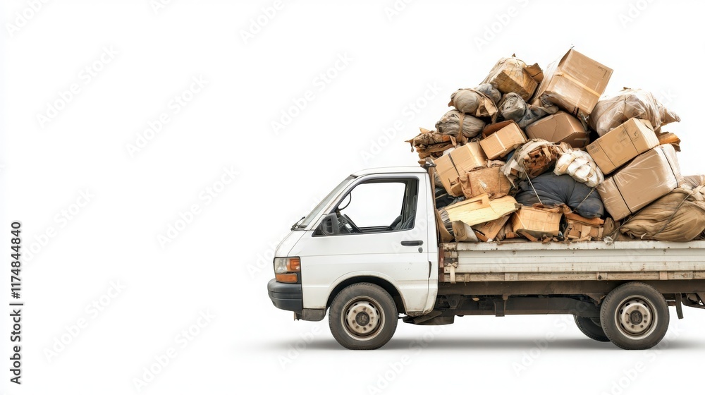 custom made wallpaper toronto digitalOverloaded Pickup Truck with Cardboard Boxes and Waste