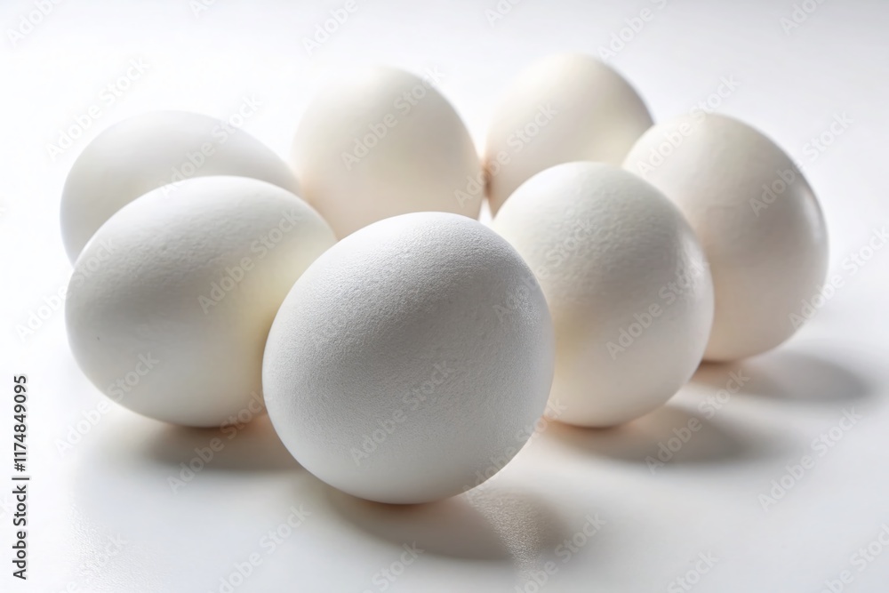 Fresh Eggs Isolated on White Background - Perfect for Culinary & Food Photography Fresh Eggs Isolated on White Background - Perfect for Culinary & Food Photography