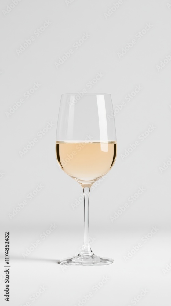 A glass of white wine or champagne is isolated against a simple white background, highlighting its elegance and simplicity. A glass of white wine or champagne is isolated against a simple white background, highlighting its elegance and simplicity.