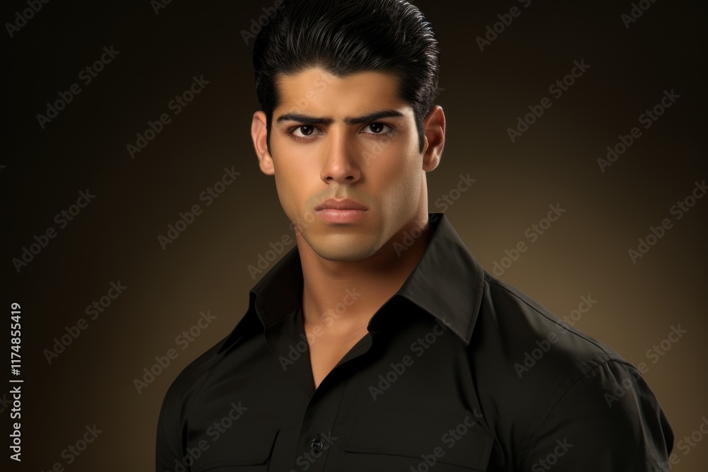 A man with a shaved head A man with a shaved head