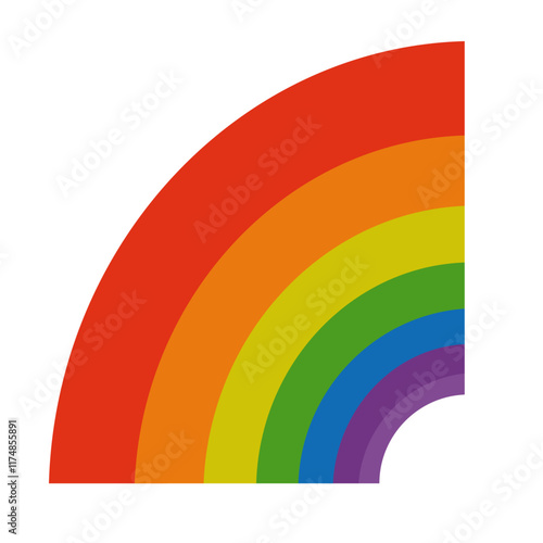 Couleurs de l'arc-en-ciel en quart de cercle