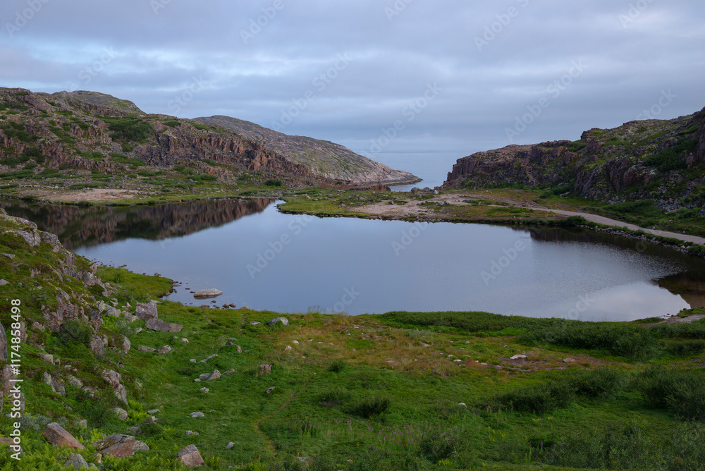 Morning on the shore of the Barents Sea. Teriberka, Murmansk region, Russia Morning on the shore of the Barents Sea. Teriberka, Murmansk region, Russia