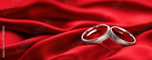 Wedding rings symbolizing love elegant setting photography romantic atmosphere close-up uniting hearts
