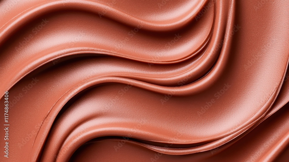 Naklejka premium Smooth Chocolate Brown Fabric Texture with Elegant Waves and Curves