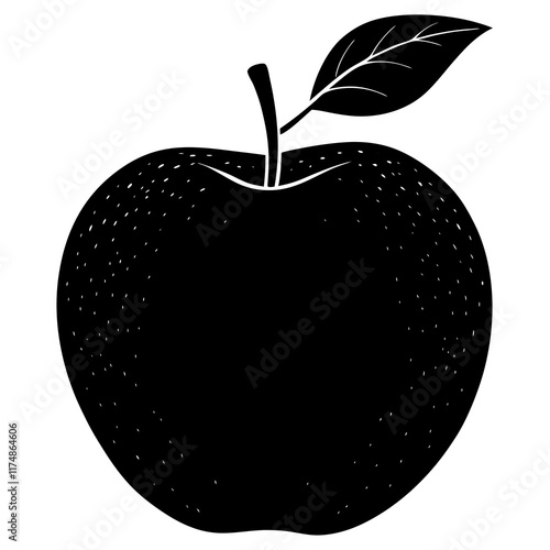 Minimalist Apple Silhouette on White