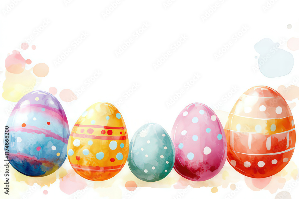 elegant watercolor easter eggs with flowers an greenery, space for text, easter invitation template, easter card template elegant watercolor easter eggs with flowers an greenery, space for text, easter invitation template, easter card template