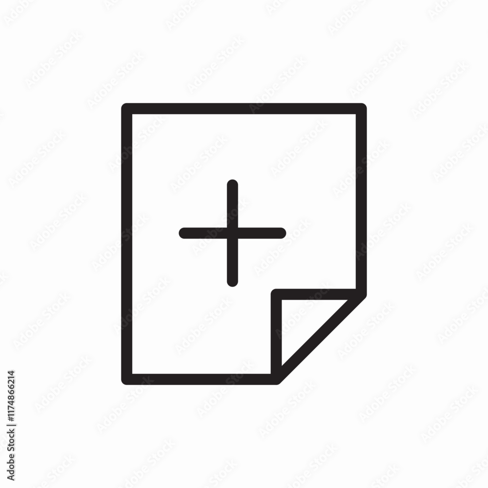 Add new document page icon vector sign Add new document page icon vector sign