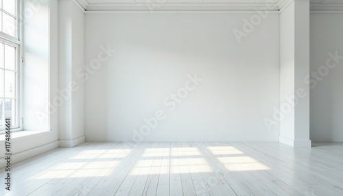 A minimalist white studio room with plenty of space offers versatility for a variety of displays.