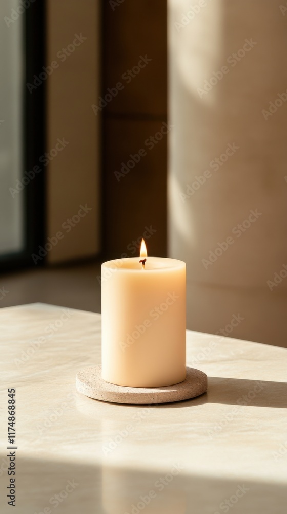 A candle burns softly in a sunlit cathedral, capturing a serene and contemplative moment on All Saints' Day. A candle burns softly in a sunlit cathedral, capturing a serene and contemplative moment on All Saints' Day.
