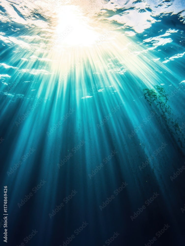 Obraz premium Sunlight streaming ocean waves