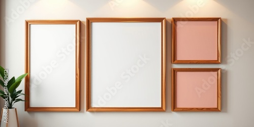 Modern Minimalist Home Decor with Empty Picture Frames