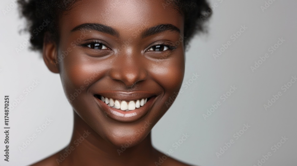 Beautiful model with perfect smile, AI generated image
