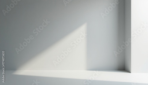 Wallpaper Mural A minimalist studio room with a light gray backdrop and soft light creates a tranquil setting. Torontodigital.ca