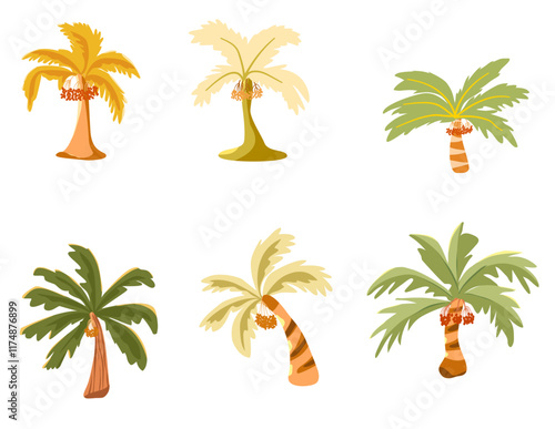 set of palm trees