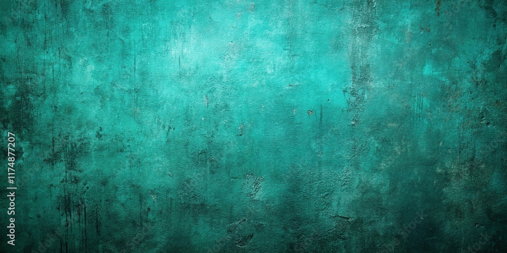 Obraz premium Dark Turquoise Grunge Texture Background - Minimalist Stock Photo
