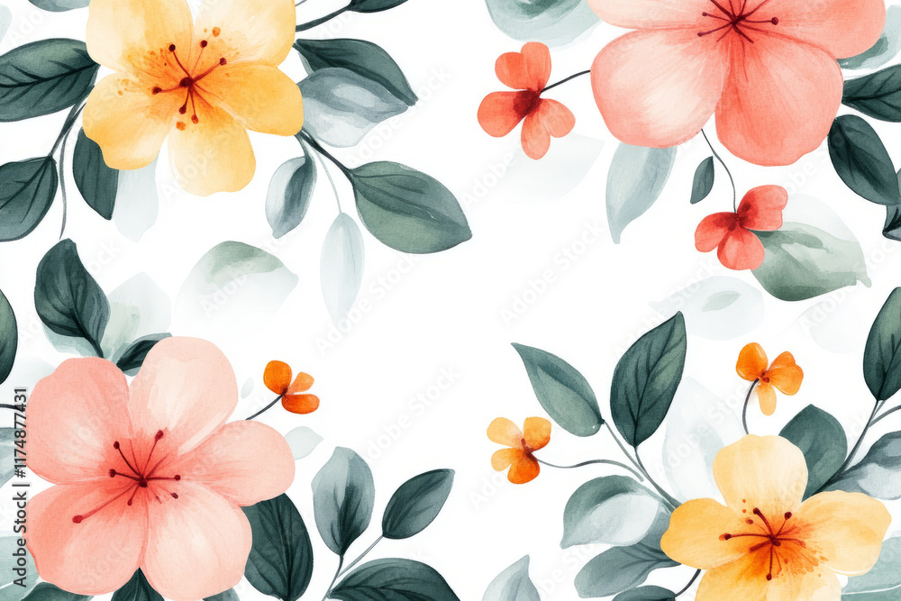 Obraz premium seamless flowers background