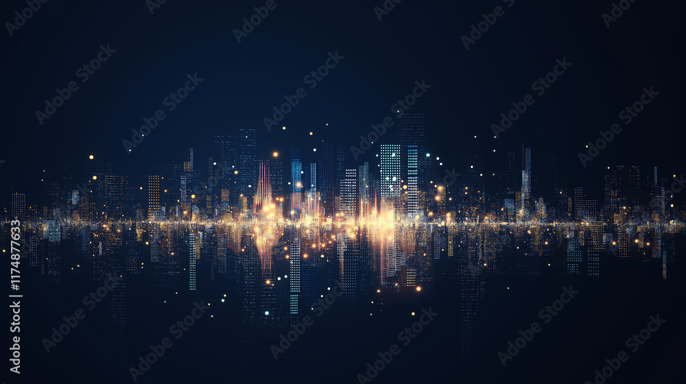 Cityscape of Innovation: An abstract cityscape, rendered in glowing lines and particles, evokes a sense of urban dynamism and technological advancement. Cityscape of Innovation: An abstract cityscape, rendered in glowing lines and particles, evokes a sense of urban dynamism and technological advancement.
