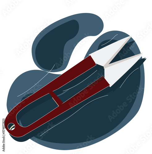  sewing scissor illustration, Sewing kit illustration, sewing tools and supplies,