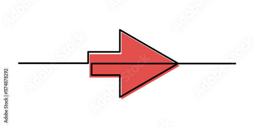 Cursor arrow one line art,hand drawn pointer,idea directions using an input device, internet work continuous drawing contour.Online work concept,minimalistic art design.Isolated.Editable stroke.