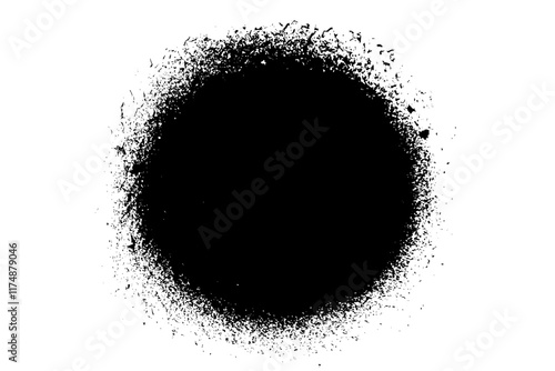 Obraz na płótnie Ink grunge paint splash. Black splat vector texture. Splatter drop silhouette. Spray pattern illustration. w salonie