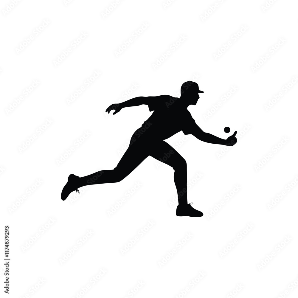 A baseball player vector silhouettes A baseball player vector silhouettes