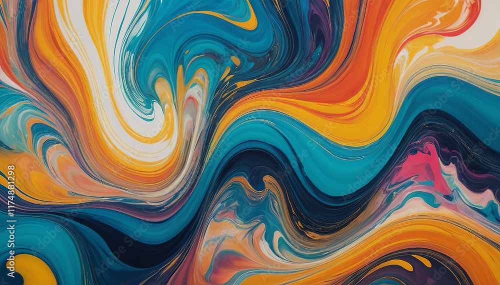 Fototapeta premium Abstract Liquid Art: Swirling Vibrant Hues 