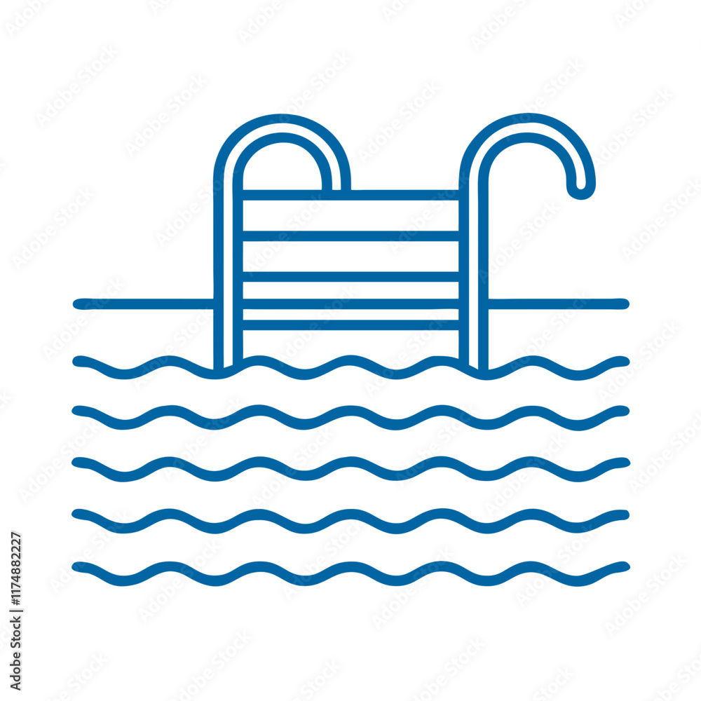 Swimming Pool Icon Representing Relaxation and Leisure Swimming Pool Icon Representing Relaxation and Leisure