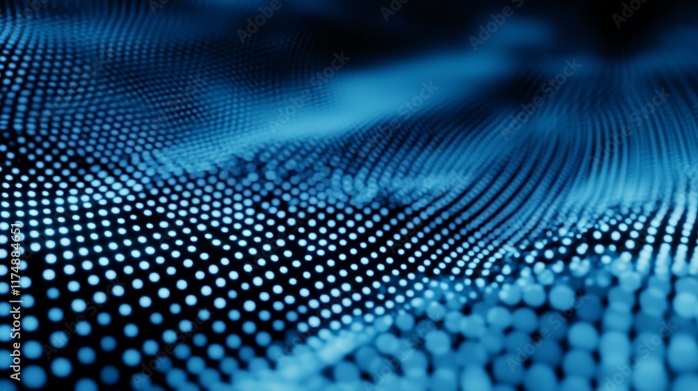 Abstract Blue Light Dots Wave Pattern Background Abstract Blue Light Dots Wave Pattern Background