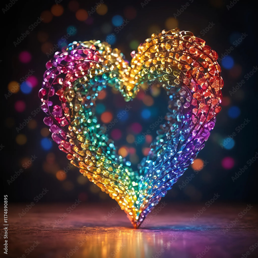 Glowing shape of heart on a dark background Glowing shape of heart on a dark background