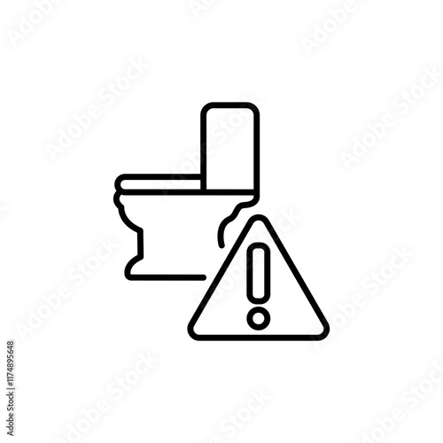 Breakdown of the toilet linear icon. Plumbing. Thin line customizable illustration. Contour symbol. Vector isolated outline drawing. Editable stroke