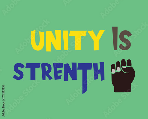 Unity is strenth icon and taxt design photo