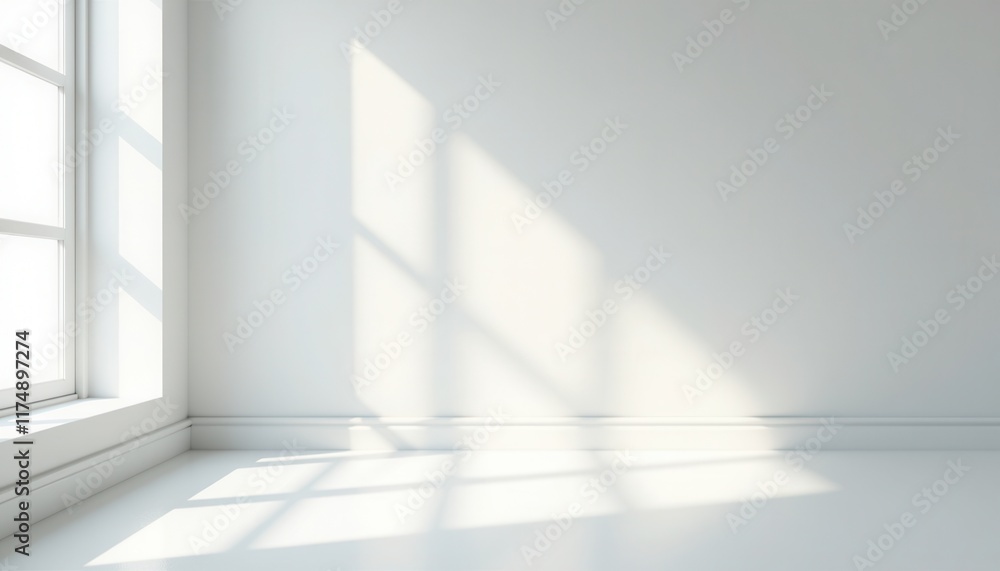 A minimalist white studio room with soft lighting creates an open and fresh atmosphere. A minimalist white studio room with soft lighting creates an open and fresh atmosphere.