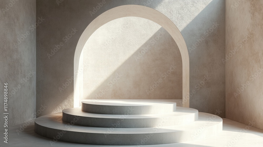 Minimalist 3D podium with natural lighting – the perfect stage for your product presentation Minimalist 3D podium with natural lighting – the perfect stage for your product presentation